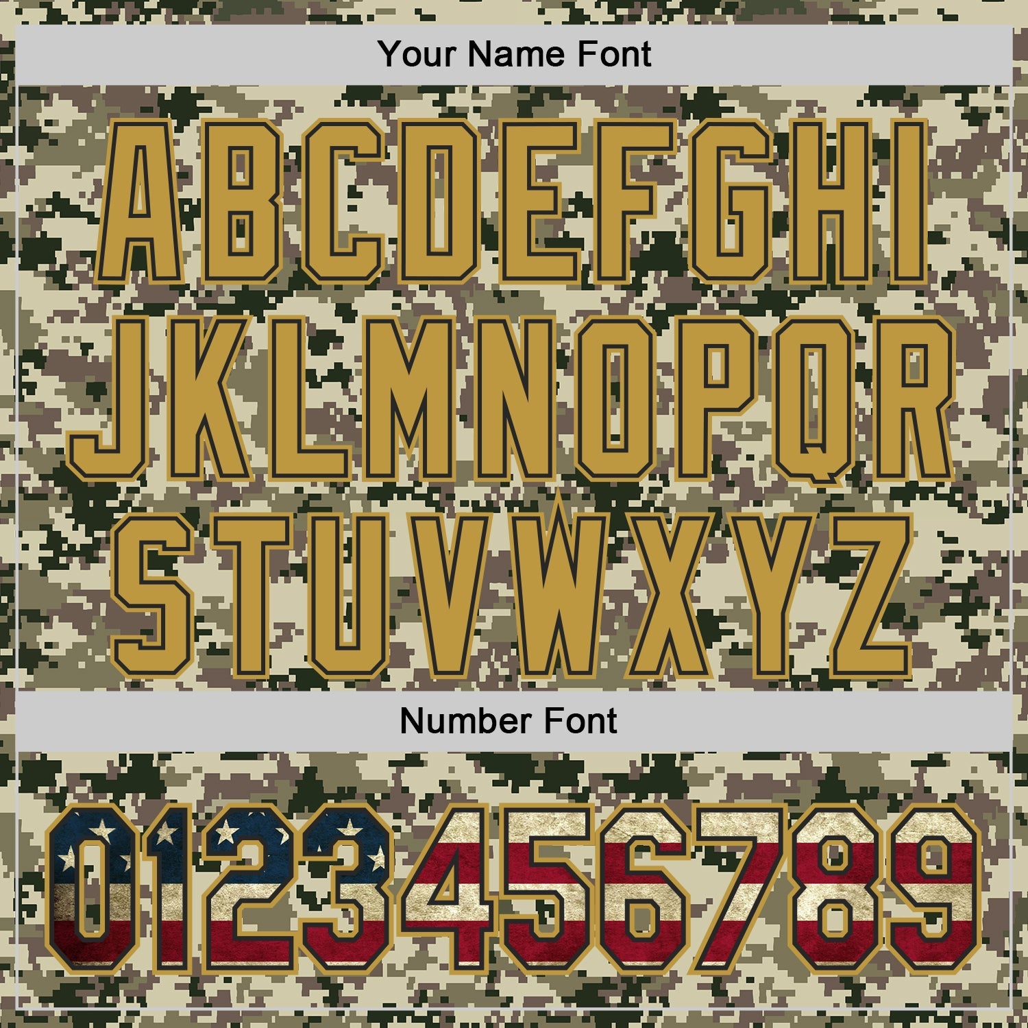 Custom Camo Vintage USA Flag Black-Old Gold Digital Camouflage Authentic Baseball Jersey view 5