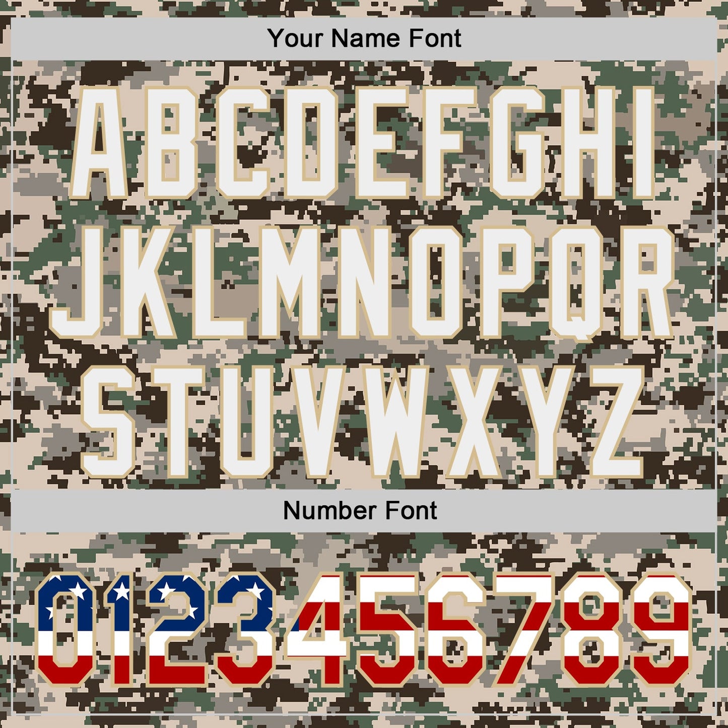 Custom Camo USA Flag Vegas Gold-White Digital Camouflage Authentic Baseball Jersey view 5