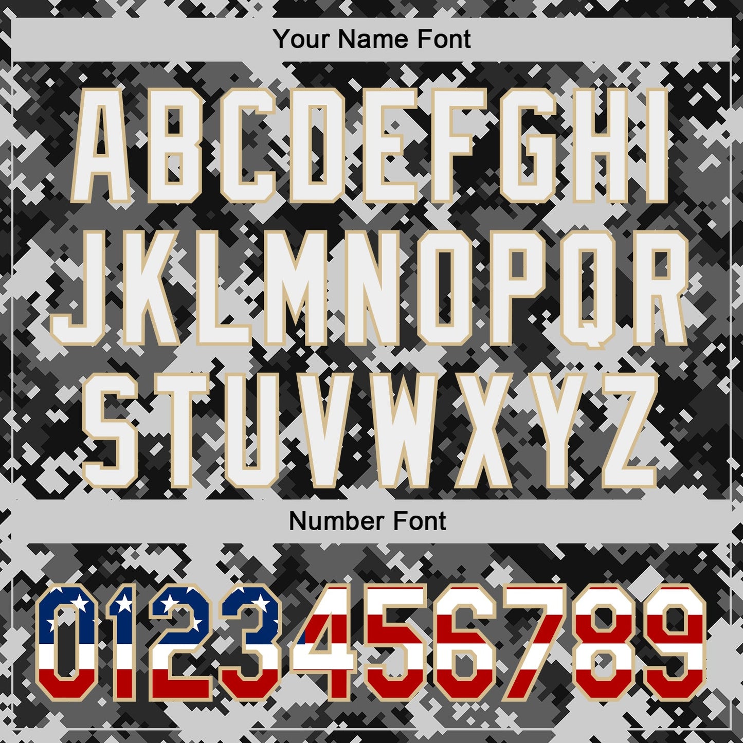 Custom Camo USA Flag Vegas Gold-White Digital Camouflage Authentic Baseball Jersey view 5