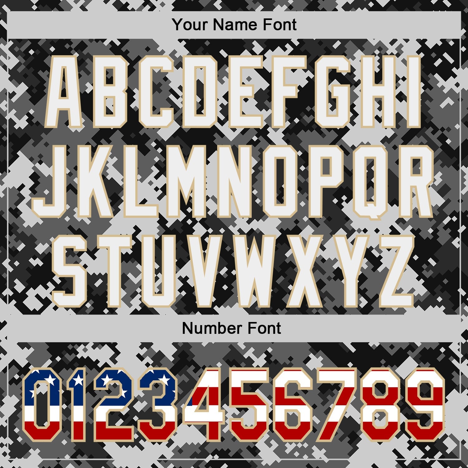 Custom Camo USA Flag Vegas Gold-White Digital Camouflage Authentic Baseball Jersey view 5