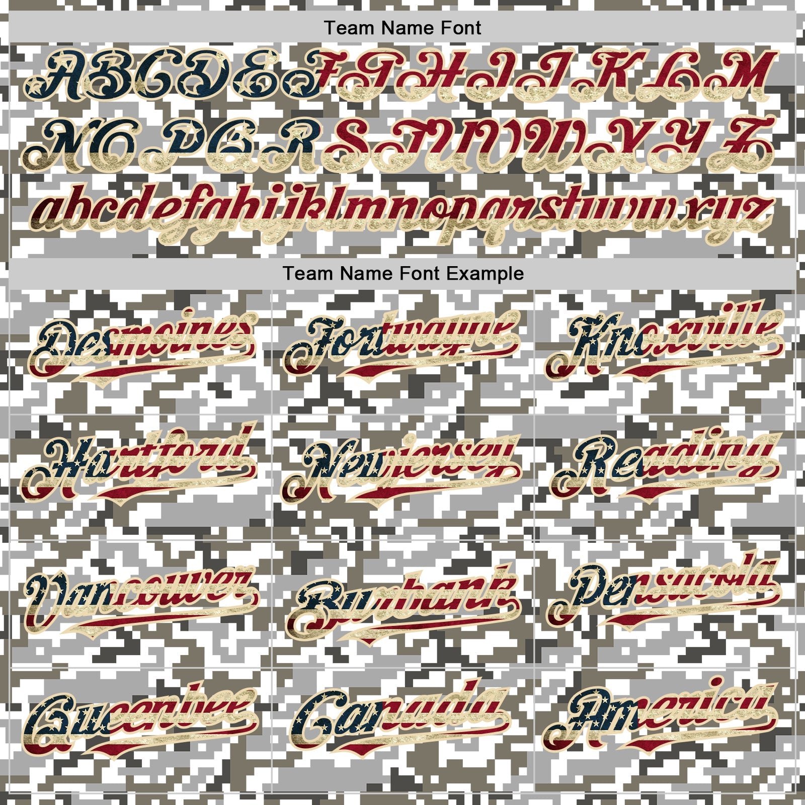 Custom Camo Vintage USA Flag Cream-Black Digital Camouflage Authentic Baseball Jersey view 4