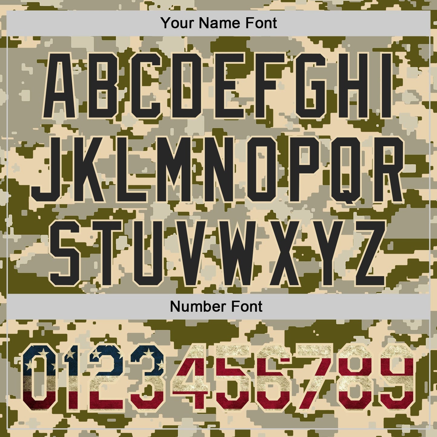 Custom Camo Vintage USA Flag Cream-Black Digital Camouflage Authentic Baseball Jersey view 5