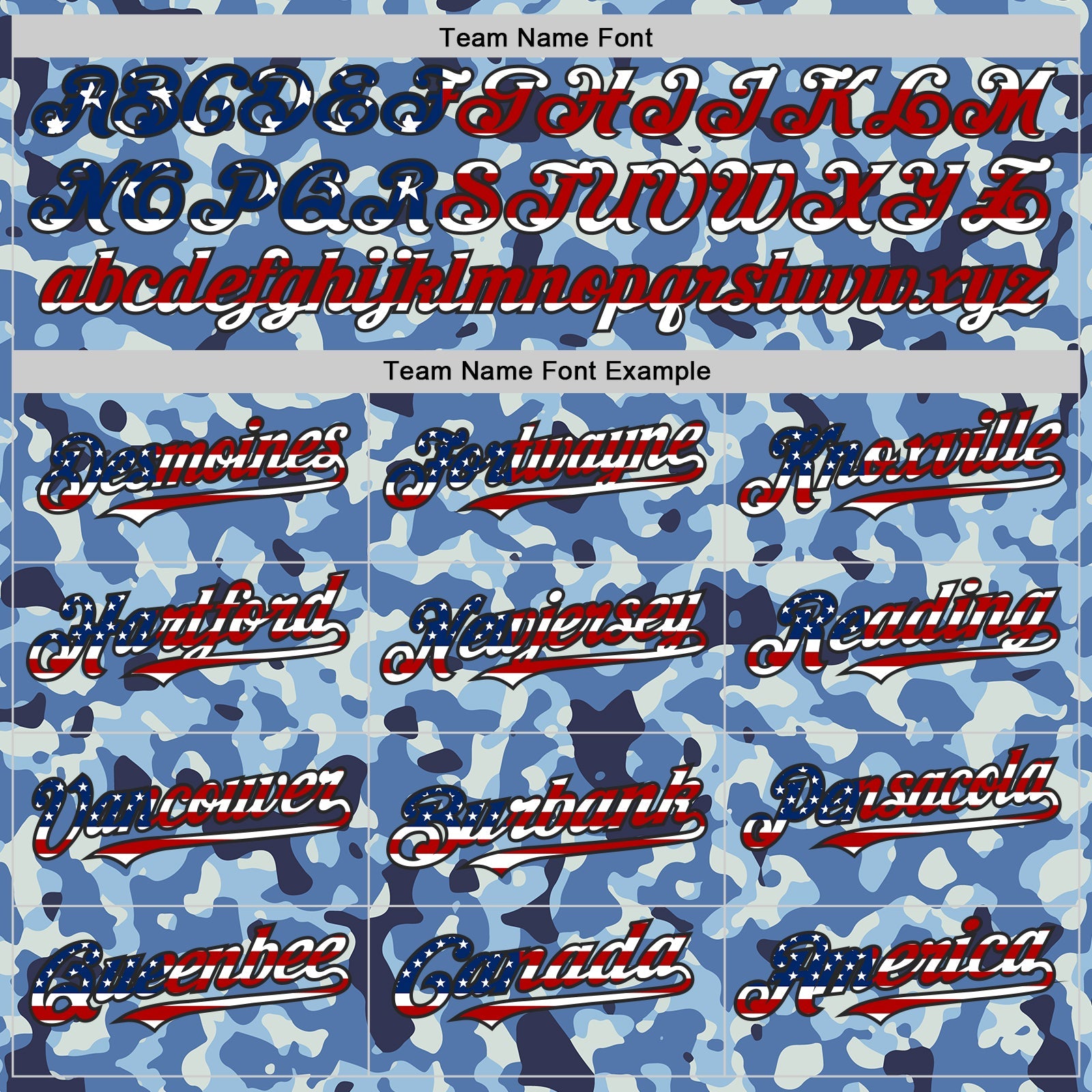 Custom Camo USA Flag Black-White Blue Ocean Camouflage Authentic Baseball Jersey view 4