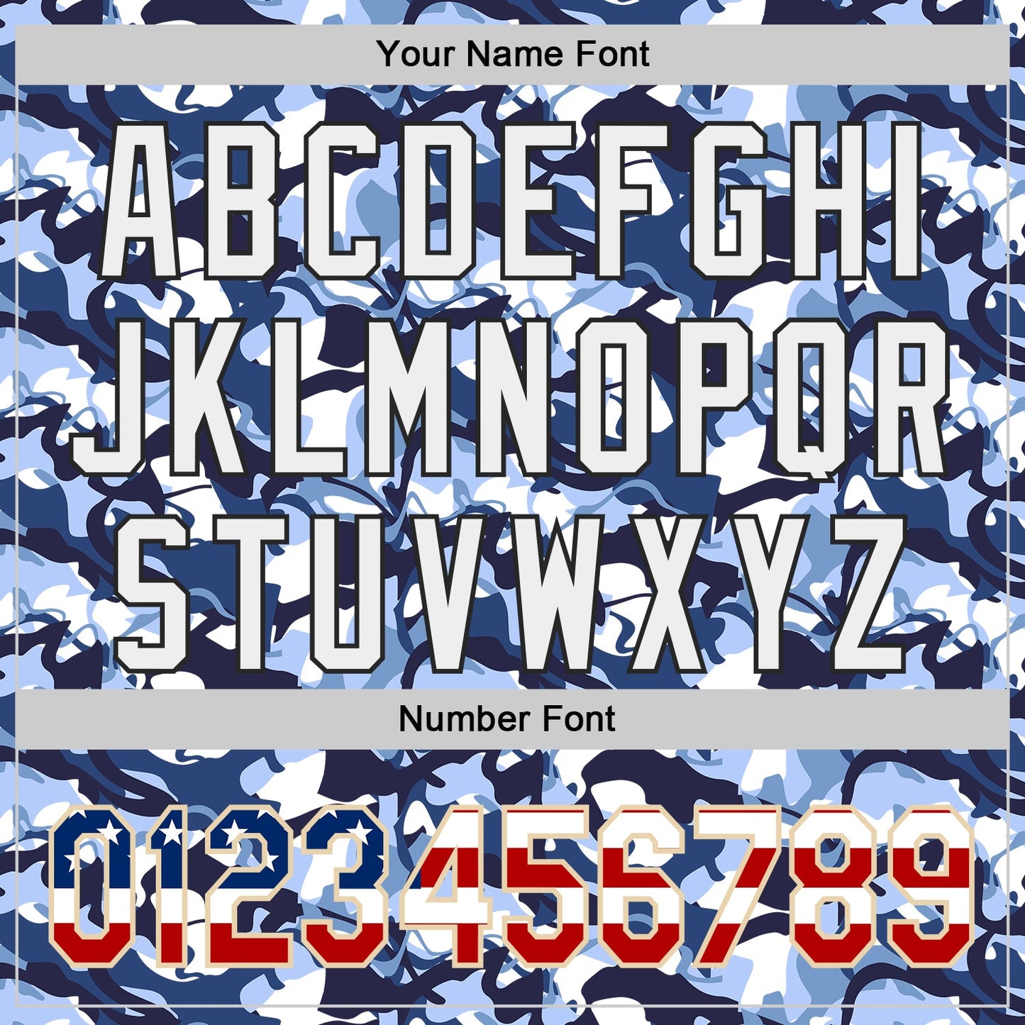Custom Camo USA Flag City Cream Black-White Blue Ocean Camouflage Authentic Baseball Jersey view 5