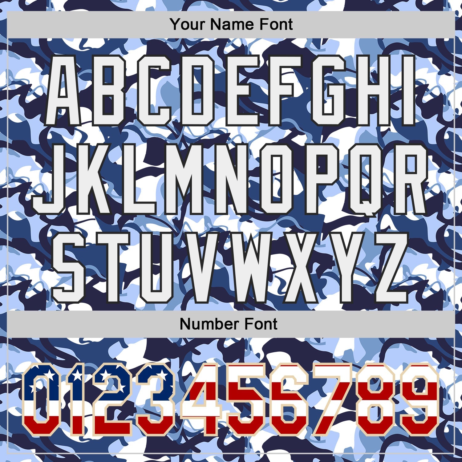 Custom Camo USA Flag City Cream Black-White Blue Ocean Camouflage Authentic Baseball Jersey view 5
