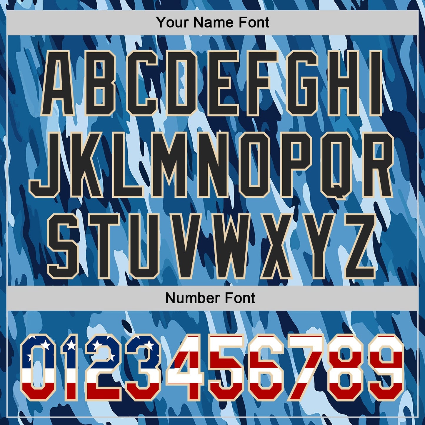 Custom Camo USA Flag City Cream-Black Blue Ocean Camouflage Authentic Baseball Jersey view 5