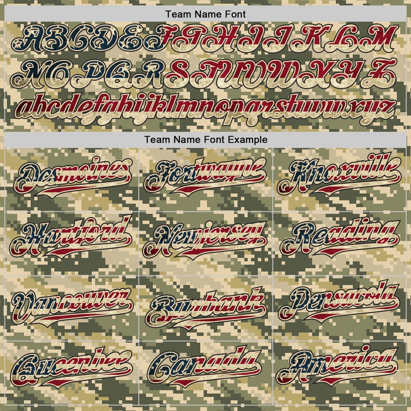 Custom Camo Vintage USA Flag Cream Black-US Navy Blue Digital Camouflage Authentic Baseball Jersey view 4