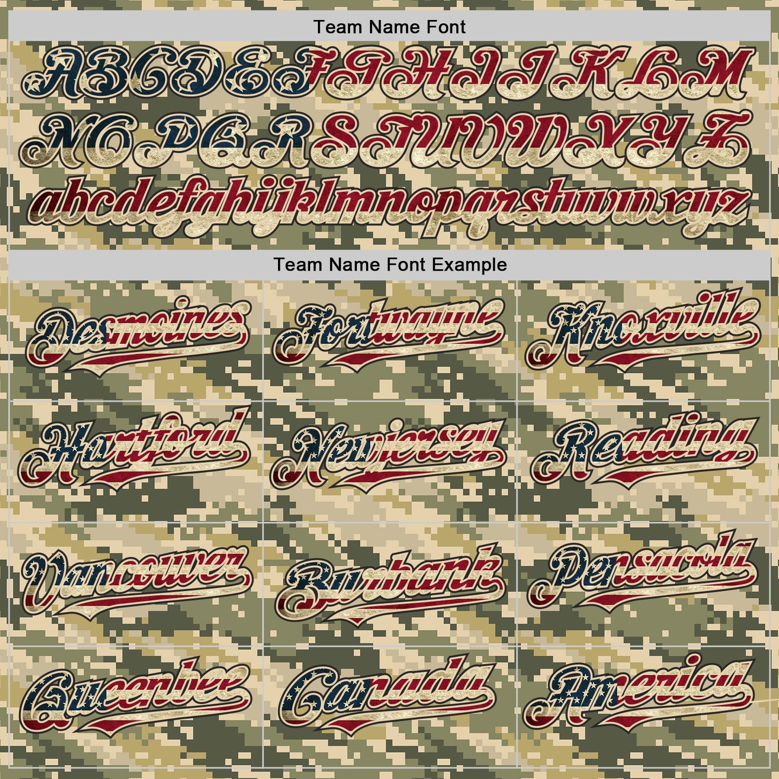 Custom Camo Vintage USA Flag Cream Black-US Navy Blue Digital Camouflage Authentic Baseball Jersey view 4