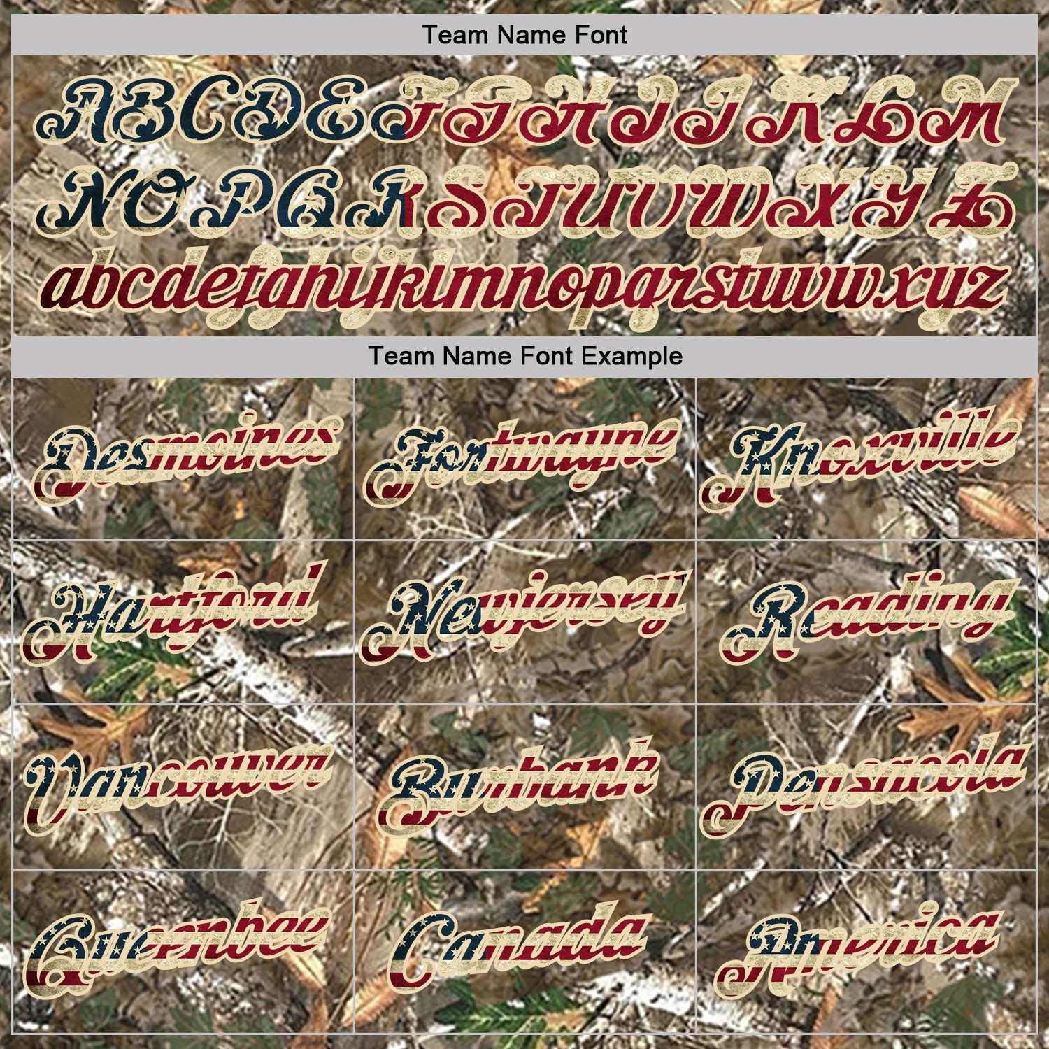 Custom Camo Vintage USA Flag Cream-Olive Woodland Camouflage Salute To Service Performance T-Shirt view 3