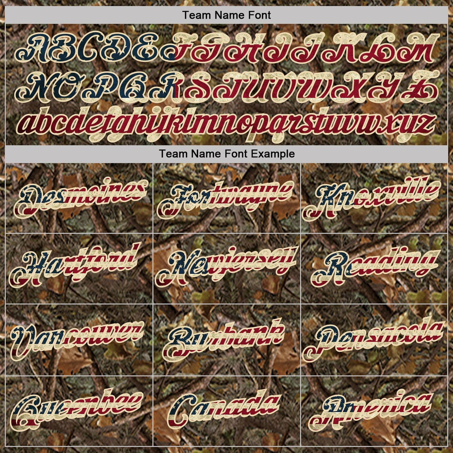 Custom Camo Vintage USA Flag Cream-Brown Woodland Camouflage Salute To Service Performance T-Shirt view 3