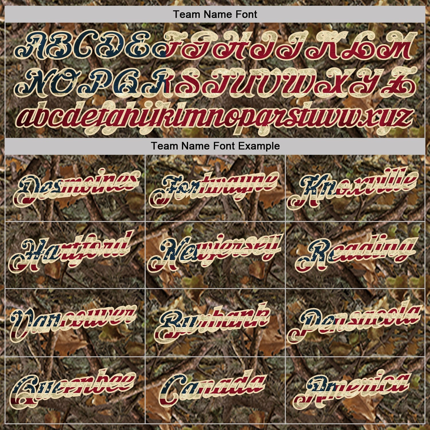 Custom Camo Vintage USA Flag Cream-Brown Woodland Camouflage Salute To Service Performance T-Shirt view 3