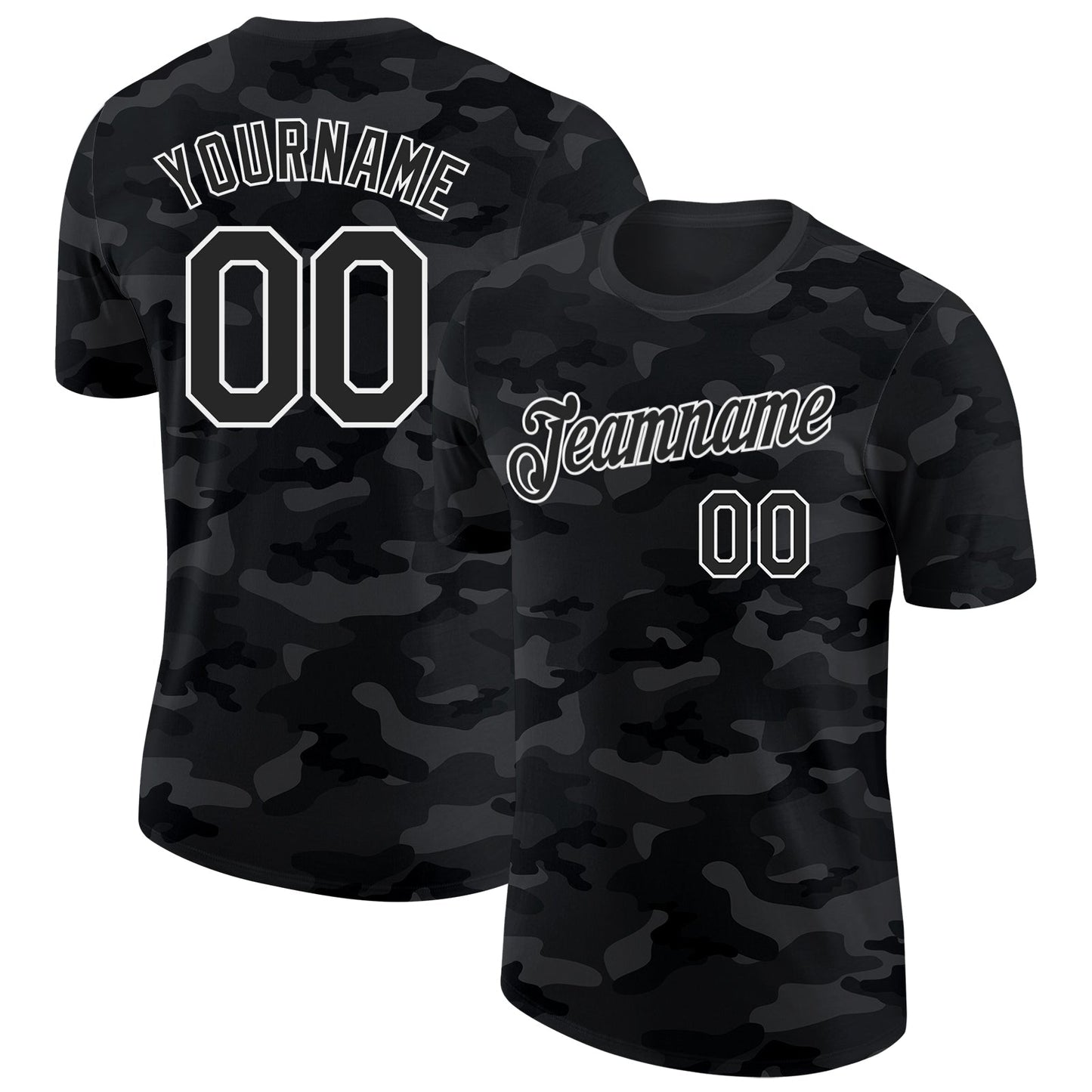 Custom Camo Black-White Salute To Service Performance T-Shirt - Main View