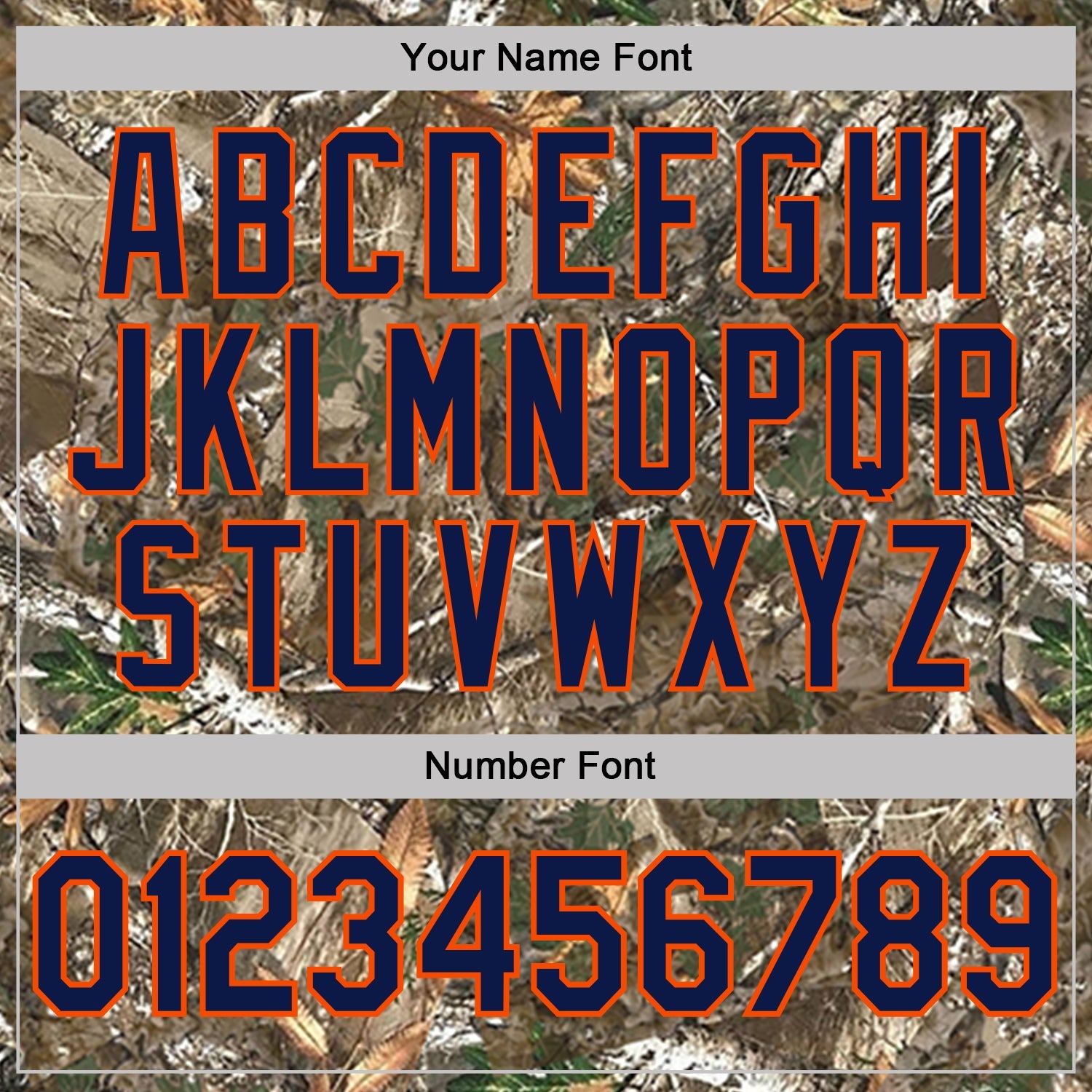 Custom Camo Navy Orange-Olive Woodland Camouflage Salute To Service Performance T-Shirt view 4