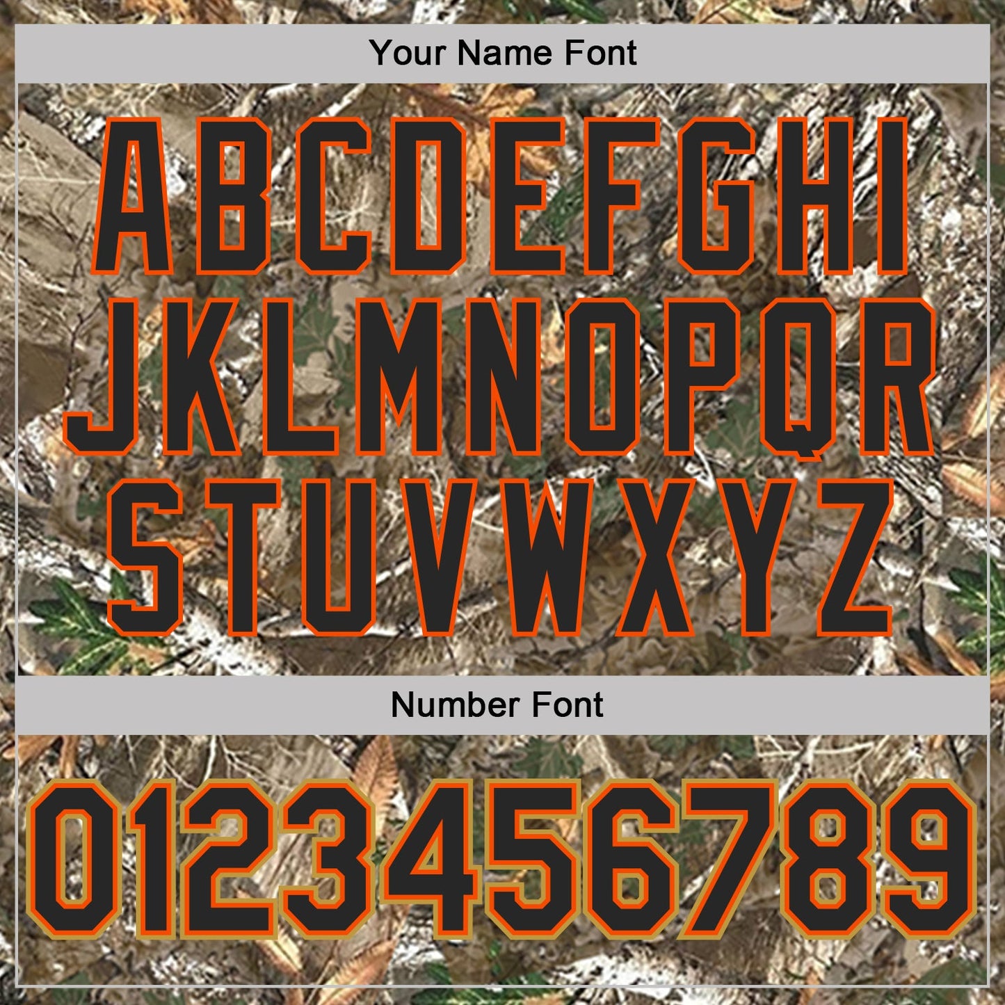 Custom Camo Black Orange Old Gold-Olive Woodland Camouflage Salute To Service Performance T-Shirt view 4