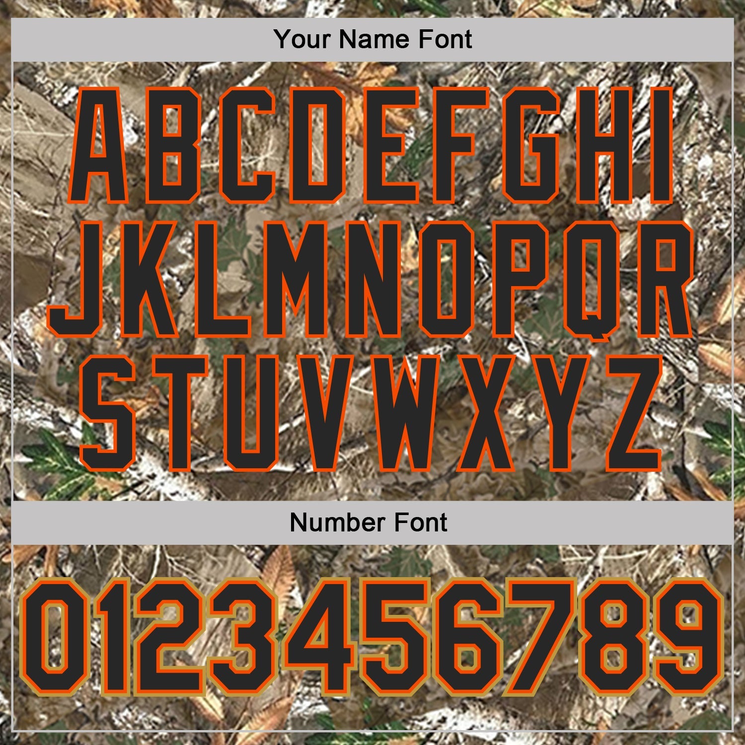 Custom Camo Black Orange Old Gold-Olive Woodland Camouflage Salute To Service Performance T-Shirt view 4