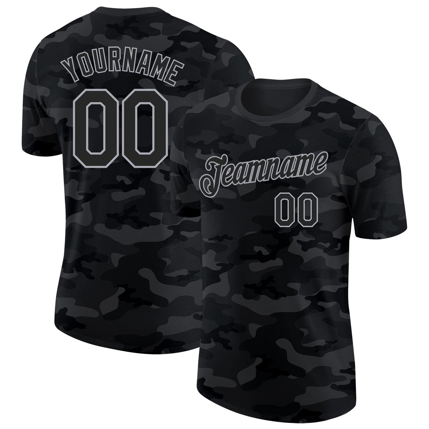 Custom Camo Black-Gray Salute To Service Performance T-Shirt - Main View