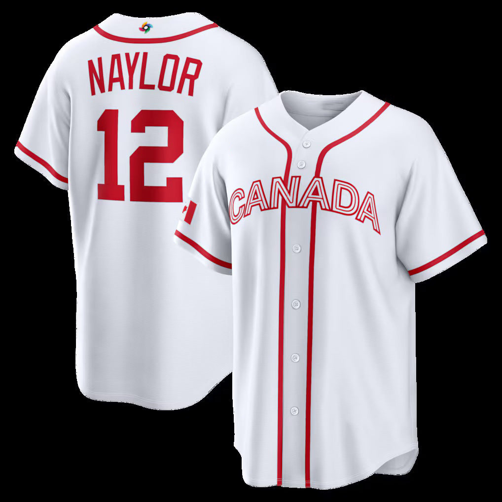Canada Baseball #12 Josh Naylor 2026 World Baseball Classic Home Stadium Jersey - White Baseball Jersey Tailgate Goods - Main View