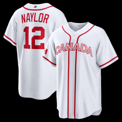 Canada Baseball #12 Josh Naylor 2026 World Baseball Classic Home Stadium Jersey - White Baseball Jersey Tailgate Goods - Main View