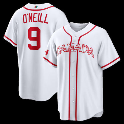 Canada Baseball #9 Tyler O'Neill 2026 World Baseball Classic Home Stadium Jersey - White  Baseball Jersey Tailgate Goods - Main View