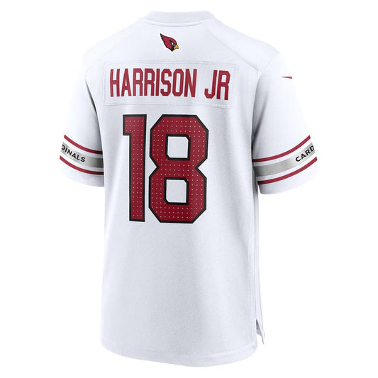 A.Cardinals #18 Marvin Harrison Jr. White Game Stitched American Football Jerseys - Main View