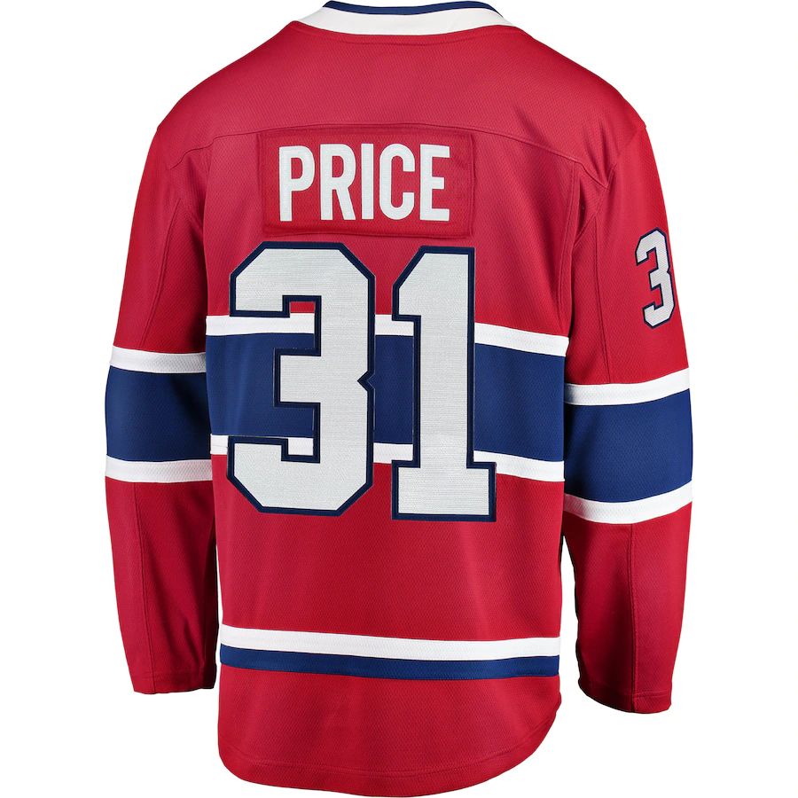 M.Canadiens #31 Carey Price Fanatics Branded Breakaway Player Jerse Red Stitched American Hockey Jerseys - Main View
