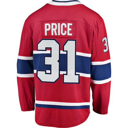 M.Canadiens #31 Carey Price Fanatics Branded Breakaway Player Jerse Red Stitched American Hockey Jerseys - Main View