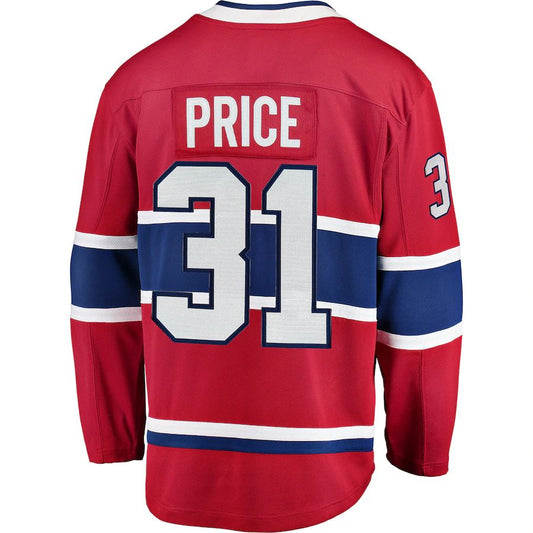M.Canadiens #31 Carey Price Fanatics Branded Breakaway Player Jerse Red Stitched American Hockey Jerseys - Main View