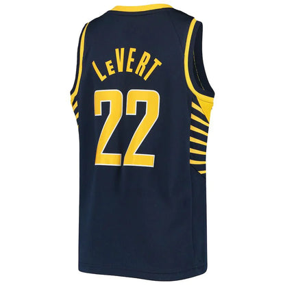 IN.Pacers #22 Caris LeVert 2020-21 Swingman Jersey Navy Icon Edition Stitched American Basketball Jersey - Main View