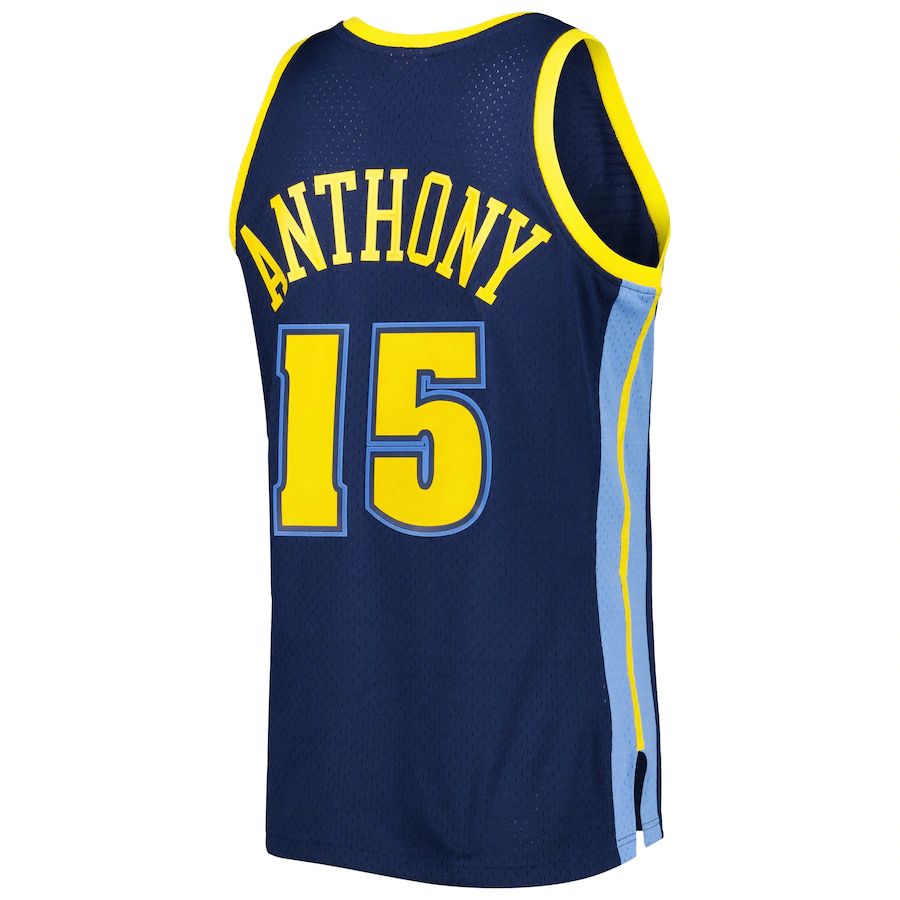 D.Nuggets #15 Carmelo Anthony Mitchell & Ness 2006-07 Hardwood Classics Swingman Jersey Navy Stitched American Basketball Jersey - Main View