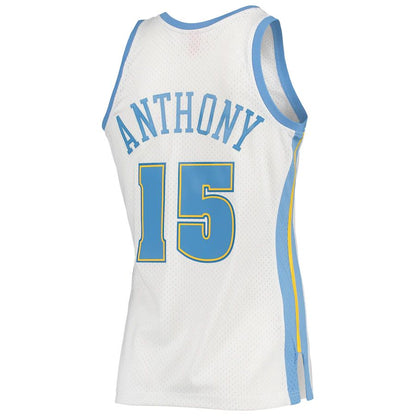D.Nuggets #15 Carmelo Anthony Mitchell & Ness 2006-07 Hardwood Classics Swingman Jersey  White Stitched American Basketball Jersey - Main View