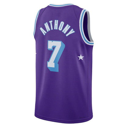 LA.Lakers #7 Carmelo Anthony 2021-22 Swingman Jersey City Edition Purple Stitched American Basketball Jersey - Main View