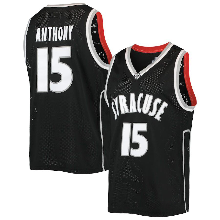 S.Orange #15 Carmelo Anthony Original Retro Brand Alumni Commemorative Replica Basketball Jersey Black Stitched American College Jerseys - Main View