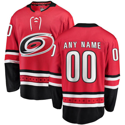 Custom C.Hurricanes Fanatics Branded Home Breakaway Jersey Red Stitched American Hockey Jerseys - Main View