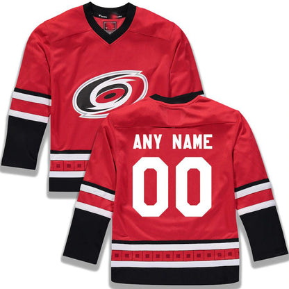 Custom C.Hurricanes Fanatics Branded Home Replica Red Stitched American Hockey Jerseys - Main View