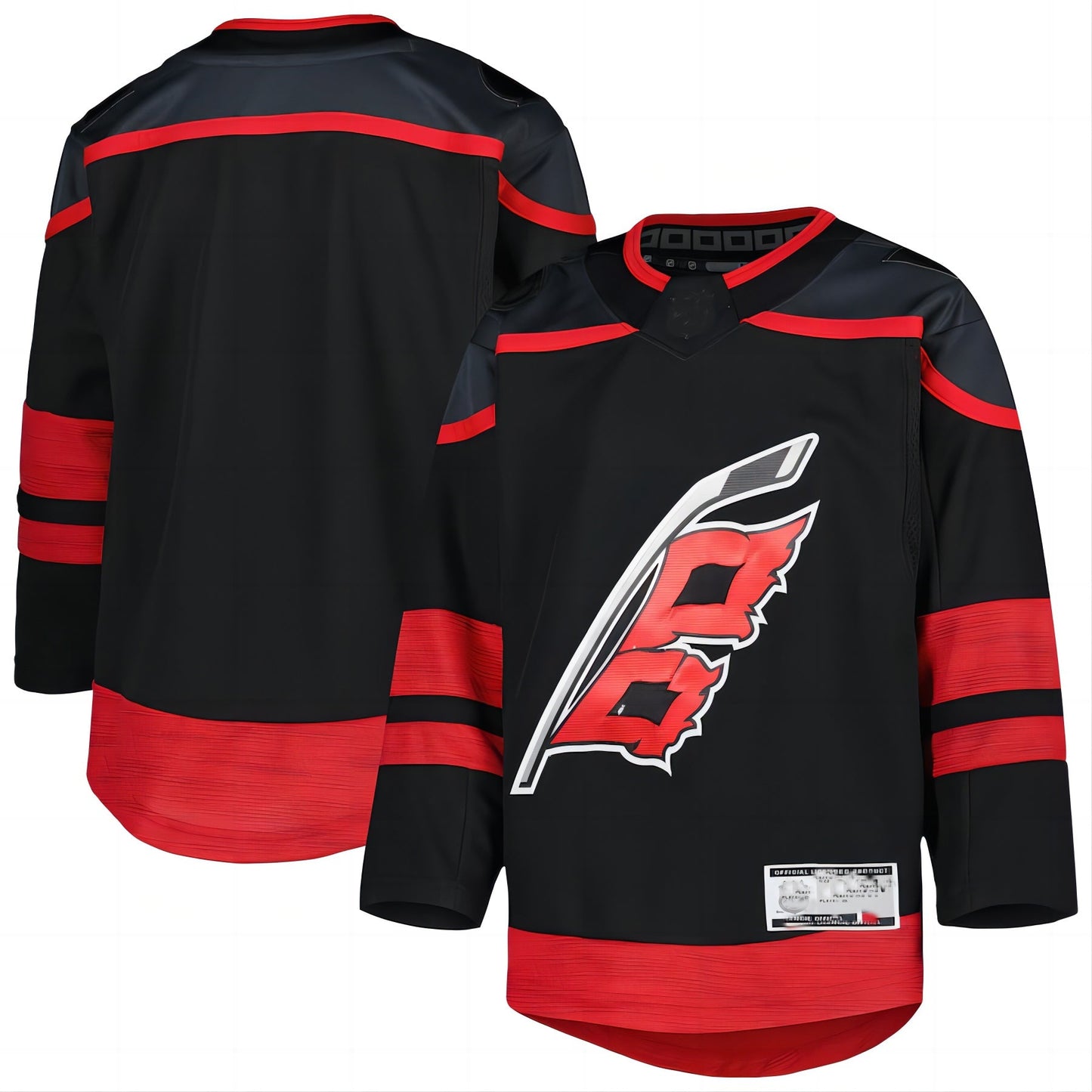 C.Hurricanes 2021-22 Alternate Premier Jersey Black Stitched American Hockey Jerseys - Main View