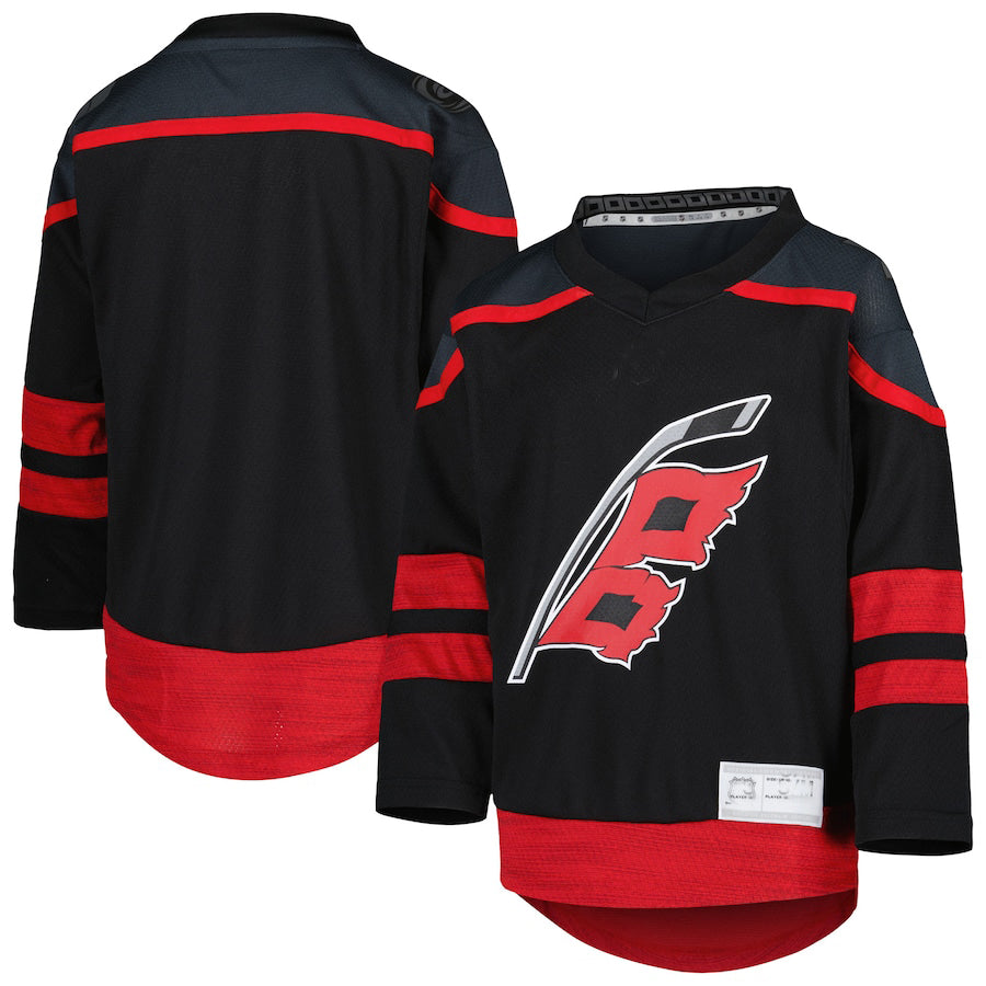 C.Hurricanes 2022-23 Home Replica Jersey Black Stitched American Hockey Jerseys - Main View