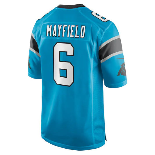 C.Panthers #6 Baker Mayfield Blue Alternate Player Game Jersey Stitched American Football Jerseys - Main View