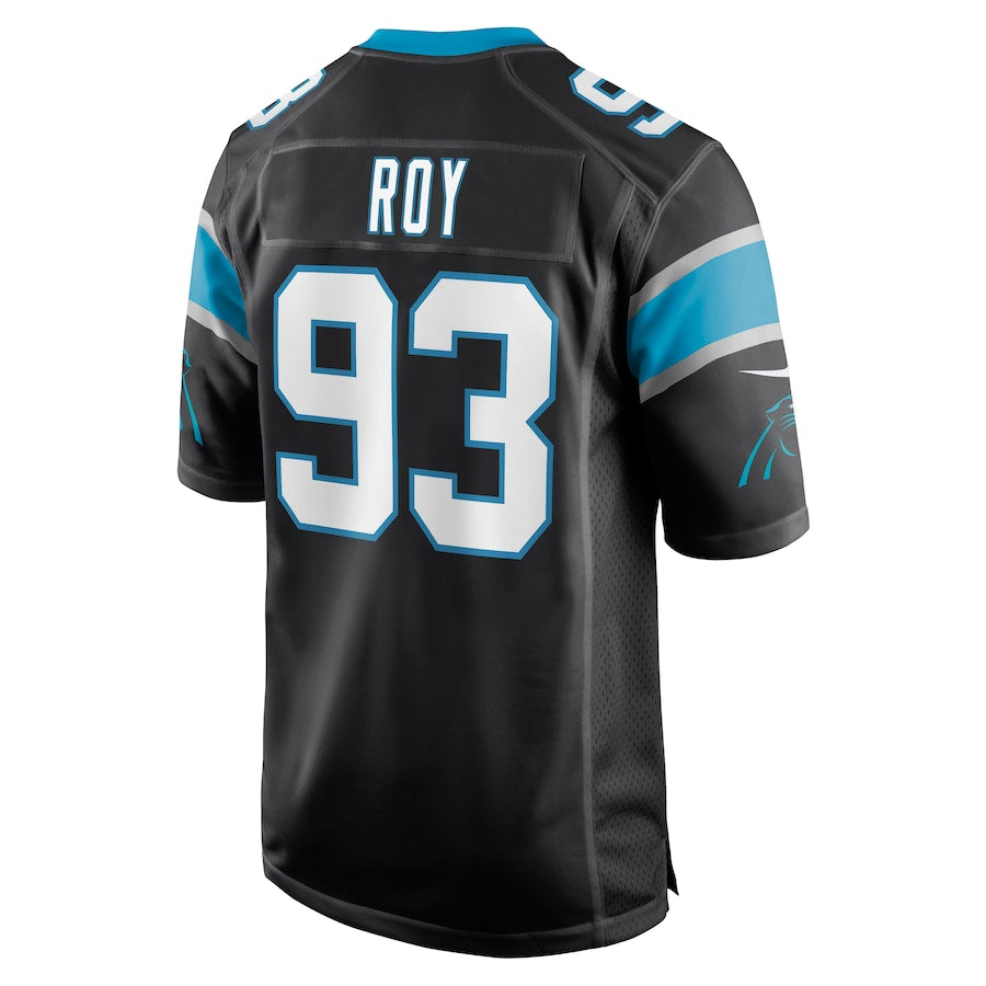 C.Panthers #93 Bravvion Roy Black Game Jersey Stitched American Football Jerseys - Main View