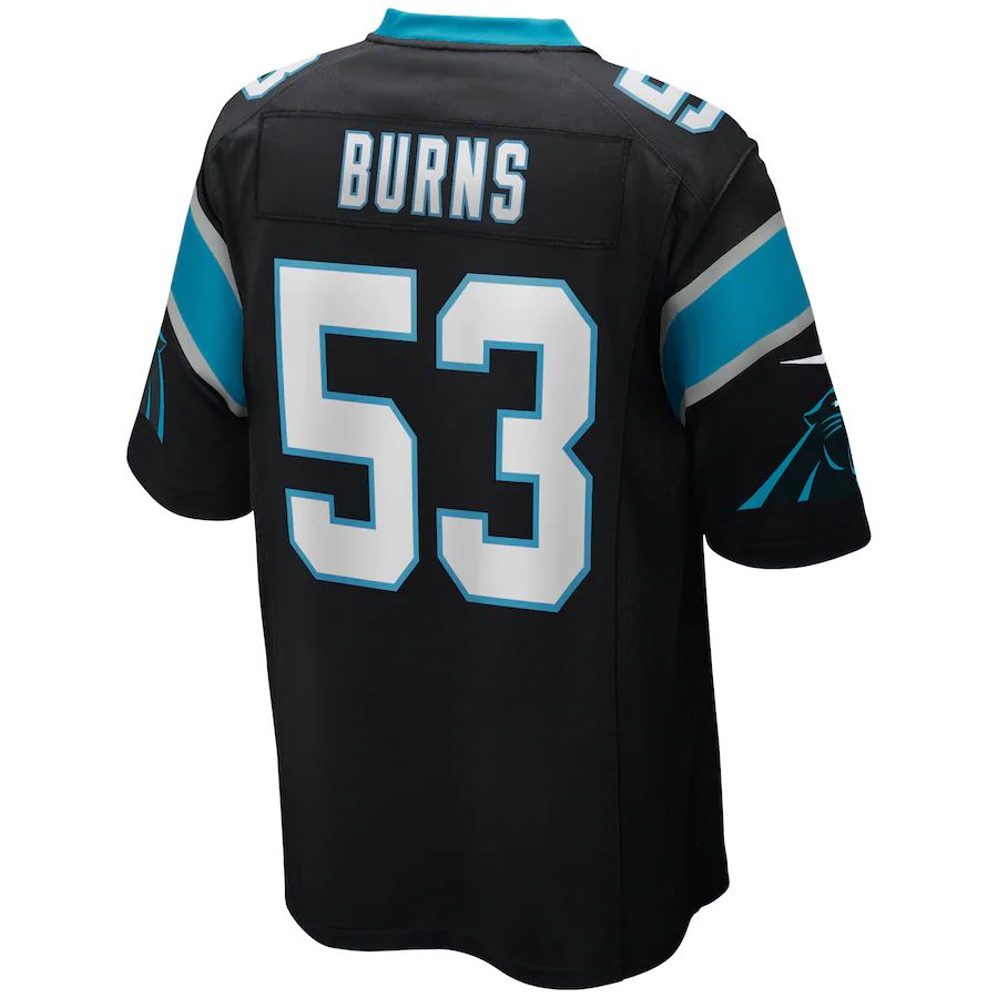 C.Panthers #53 Brian Burns Black Game Jersey Stitched American Football Jerseys - Main View