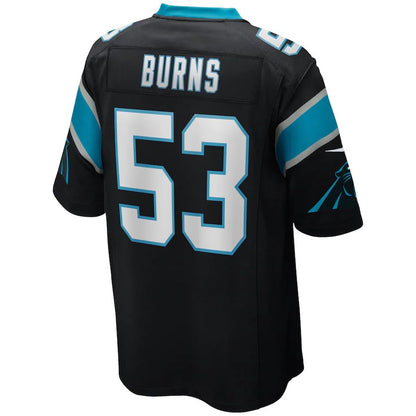 C.Panthers #53 Brian Burns Black Game Jersey Stitched American Football Jerseys - Main View