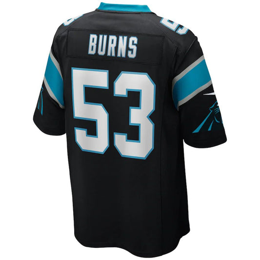 C.Panthers #53 Brian Burns Black Game Jersey Stitched American Football Jerseys - Main View