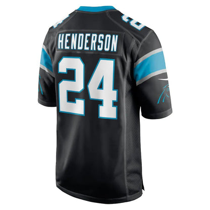 C.Panthers #24 C.J. Henderson Black Game Player Jersey Stitched American Football Jerseys - Main View