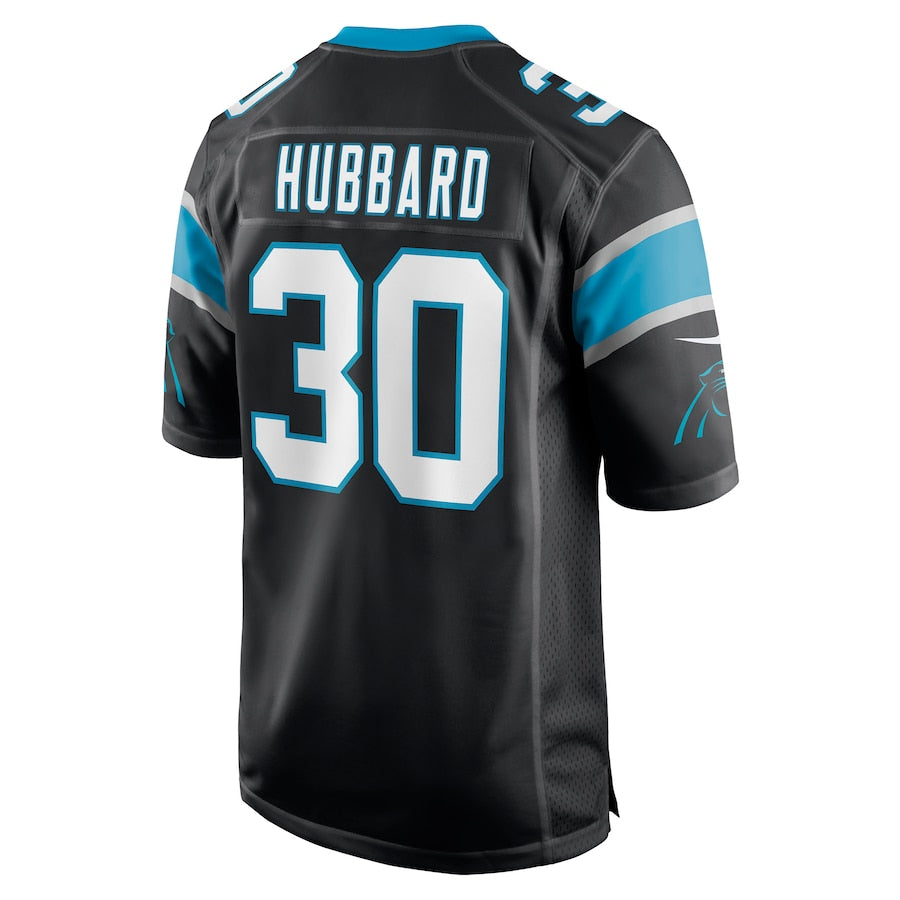 C.Panthers #30 Chuba Hubbard Black Game Jersey Stitched American Football Jerseys - Main View