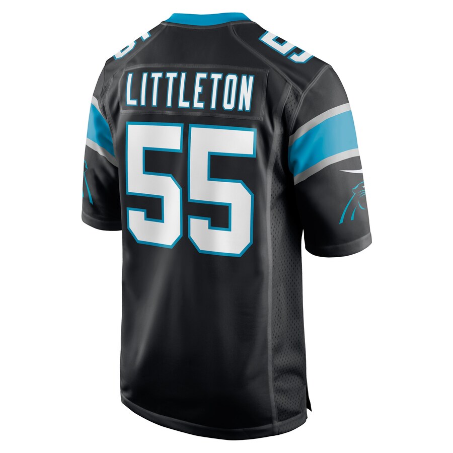 C.Panthers #55 Cory Littleton Black Game Player Jersey Stitched American Football Jerseys - Main View