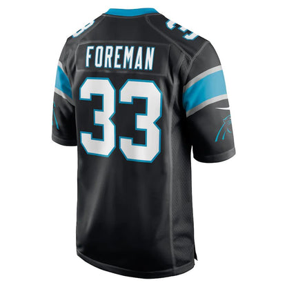 C.Panthers #33 D'Onta Foreman Black Game Player Jersey Stitched American Football Jerseys - Main View