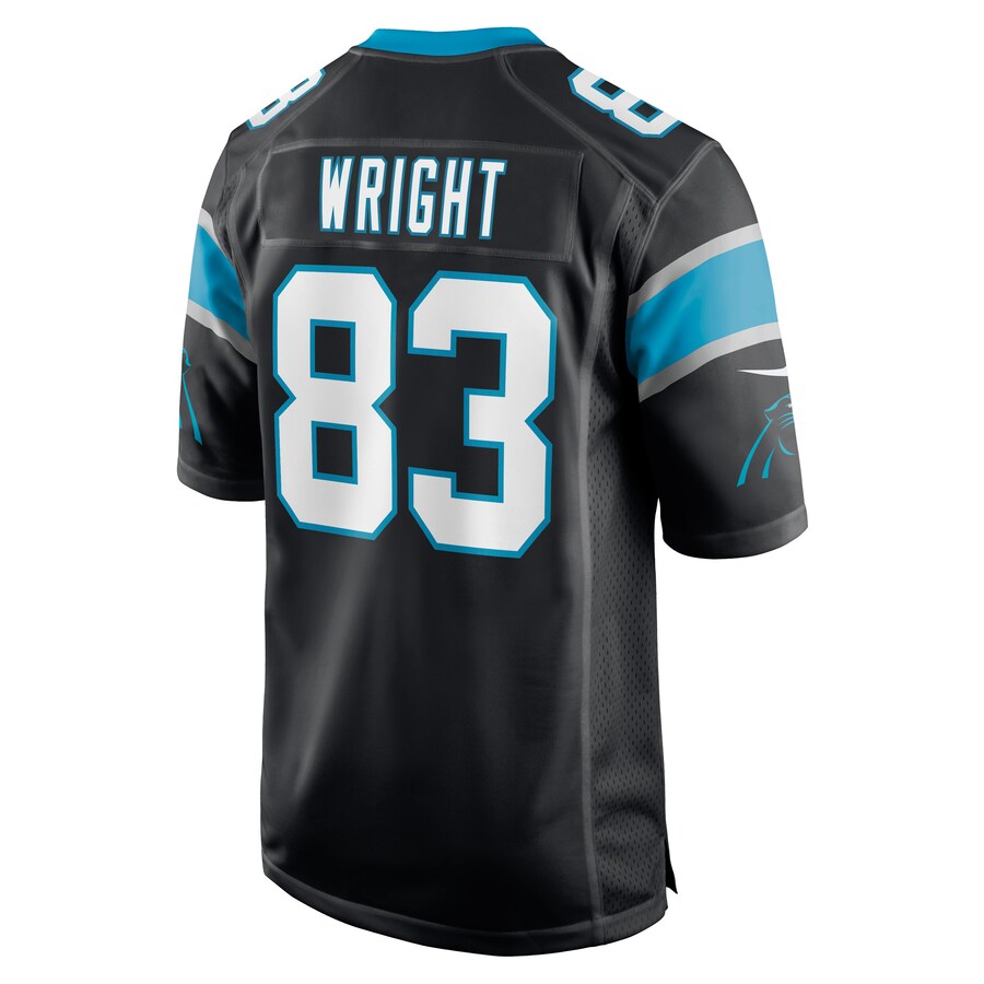 C.Panthers #83 Derek Wright Black Game Player Jersey Stitched American Football Jerseys - Main View