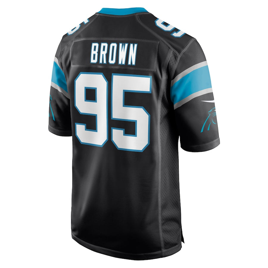 C.Panthers #95 Derrick Brown Black Player Game Jersey Stitched American Football Jerseys - Main View