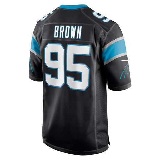 C.Panthers #95 Derrick Brown Black Player Game Jersey Stitched American Football Jerseys - Main View