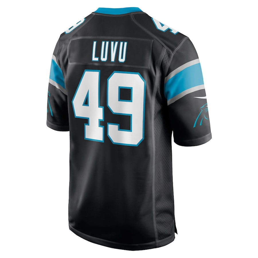 C.Panthers #49 Frankie Luvu Black Game Jersey Stitched American Football Jerseys - Main View