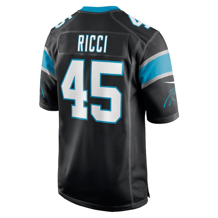 C.Panthers #45 Giovanni Ricci Black Player Game Jersey Stitched American Football Jerseys - Main View